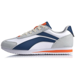 Li Ning 3K Synthetic Leather Non slip Lightweight Low top Sports Casual Shoes Men's White Gray Blue AGCQ019-5 45