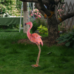 Flamingo Kuju Metallist Aia Kaunistus Suur V&auml;liloom Figuur Taimedele Hoovi &Uuml;ritustele Haldja Miniatuurne Kaunistus roosa