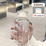 550-750ml Suure Mahutavusega Klaasist Vee Pudel Ajam&auml;rkidega L&auml;bipaistev Mahla Piima Klaasist Tass Kaane ja K&otilde;rrega Joogipudel 550ml-750ml