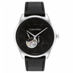 Calvin Klein Automaatne Mehaaniline Kell Nahkrihm Must Tihvt Meeste kellad 25200388 Black