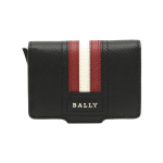 Bally Minimalistlik triibuline kokkupandav nahast kaarditasku Meeste rahakott Must 6227969 Basic Set (Bag+Dust Bag)