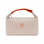 Herm&egrave;s Bride-A-Brac reisikott puuvillast, tualett-tarvete kott, suured unisex kotid, beež H103352MV01 Large