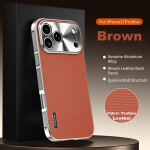Luksuslik metallist magnetiline kaamera kaitse&uuml;mbris iPhone 17 Pro Maxile Tehnoloogiline kootud kangas Juhtmevaba laadimise telefoni kate For iPhone 17 Pro pruun