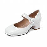 Patent PU-nahast oranž punane suletud varbaga naiste pumbad suur suurus 47 48 t&auml;iskasvanud naiste kontorijalatsid pandlaga rihm Mary Jane paksud kontsad, suured pluss 48 48