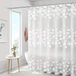 Hallituskindel du&scaron;ikardin K&otilde;rge kvaliteediga PEVA 12 konksuga Vannitoa kardin 180*150cm Paksendatud Tr&uuml;kitud Du&scaron;ikardin W180XH200cm
