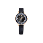 Swarovski k&auml;ekell Kvartsliikumine Vasikanahast rihm Must sihver 50 meetrit veekindel Naiste kellad 5650033 Black Dial