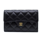 Chanel AP0232 Classic Flap Rahakott Matelasse Lambanahk Must Kuldne Riistvara AP0232-Y01864-C3906 Gift Set(Basic Set+Box+Shopping Bag)