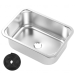 Matkaauto valamu ruudukujuline 345x245x136mm 304 roostevabast terasest integreeritav k&auml;tepesubasseini valamu 40mm &auml;ravooluga matkaautole, jahtile, paadile h&otilde;be
