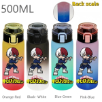 500ML My Hero Academia Spordiveepudel Lekkimiskindel Gradiendiv&auml;rviline veetaseme joonega Kaasaskantav V&auml;lisspordi joogitops Blue-Green-1PCS