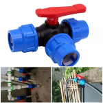 1x PE Toru 3-tee Kuulkraan 20/25/32/40/50mm Plastikust Kraan Kuulkraan Kiir&uuml;hendus Kolme-tee Kraan Kolme-tee Kuulkraan 20mm