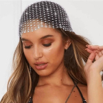 1 tk Rhinestone Kristallidega Kaunistatud V&otilde;rkkootud Juukser&auml;tik, S&auml;delev V&otilde;rkloor Peapael, Elastne Peapael Naistele, Tantsuks, Pulmadeks brown