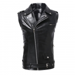 Uus meeste Slim Fit mootorratta nahkvest vabaaja meeste Slim Fit PU-nahast vesti jaoks S