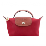 Longchamp Le Pliage 17 Taaskasutatud L&otilde;uend ja Nahk N&ouml;&ouml;pkinnitusega T&otilde;mblukuga Sulgemine L&uuml;hike K&auml;epide Pelmeeni Kujuline Kandekott Naiste kandekotid Punane 34175089P59 Basic Set (Bag)