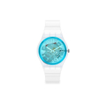 Swatch Kvartsmehhanism Sinine L&auml;bipaistev Vabaaja Veekindel Kell Unisex Kellad GW215 Blue