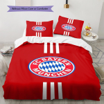 FC Bayern M&uuml;ncheni mustriga voodipesukomplekt Tekikate Padjap&uuml;&uuml;r Kodukaunistus Kingitus (1 * tekikott + 2 * padjap&uuml;&uuml;ri, ilma s&uuml;damikuta) 135x200cm
