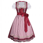 Traditsiooniline Baieri Dirndli Kleit Naistele Oktoberfest Kost&uuml;&uuml;m Paelaga Bodice'i ja P&otilde;llega Klassikaline Vintage Stiil L punane
