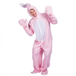 T&auml;iskasvanute unisex j&auml;nesekost&uuml;&uuml;m kombinesoon pl&uuml;&uuml;sist t&auml;iskeha loomakost&uuml;&uuml;m kapuutsi, k&otilde;rvade ja kinnastega Cosplay &uuml;ritusteks, pidudeks, Halloweeniks One Size roosa