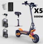 X5 Elektriline t&otilde;ukeratas 6000W60V40AH kahekordse vedrustusega amortisatsiooni, maksimaalse kiirusega 95KM/H, 11-tollised, maastikule X5-5000W52V26AH-BK-YY