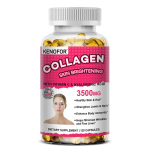 Kollageen 3500mg koos C-vitamiini ja h&uuml;aluroonhappega, igap&auml;evane heaolutugevdaja, 120 toidulisandi kapslit 120PCS pink