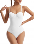 Trikoo Bodysuit Seksikas vormiv aluspesu Vormiv Alusp&uuml;ksid Rinnahoidja Traatidega K&otilde;hukontroll Camisole P&uuml;ksid Rindade Kujundamine Haak-kinnitus Puusade T&otilde;stmine Hingav valge