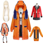 Anime Kakegurui Yomotsuki Runa Cosplay Kost&uuml;&uuml;m Jakk JK Koolit&uuml;drukute &Uuml;htne Jakk Huppar Halloween Karnevali R&otilde;ivad XS（old） blue