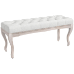 Voodiotsa pink puidust jalgade ja polsterdatud istmega Kandev&otilde;ime 120 kg Esikusse 110x37x49 cm Kreem 110 x 37 x 49 cm