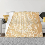 Elulill P&uuml;ha Geomeetria Tekk Flanell Fliis Geomeetriline Muster Mandala Visketekid Reisimiseks Voodipesu Diivan Tekk 75x100cm (30x40inch)