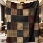 Vintage lapiline ruuduline fliispleed Retro ruuduline flanell-viskepled Pehme soe voodipesu diivanvoodi kodukaunistuseks 75x100cm (30x40inch) brown