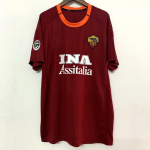 2000-01 AS Roma kodus&auml;rk Retro jalgpallis&auml;rk L&uuml;hike varrukas 18 Totti 10 Kohandatav Small black