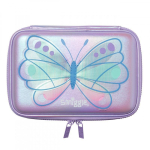 Smiggle Laste seljakotikomplekt T&uuml;drukud 1.-6. klass Lilla liblika disain Pliiatsitopsiga L&otilde;unakarbiga Veepudeliga Purple Butterfly Pencil Case white