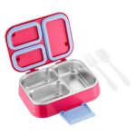 Roostevabast terasest isoleeritud l&otilde;unakarp Lastele T&auml;iskasvanutele 3-osaline Bento konteiner Toidu hoiustamiseks Blue 2-Compartment In Stock gray