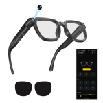 Nutikad AI-prillid 8MP kaameraga HD-video salvestus Reaalajas t&otilde;lge Bluetooth-heli Prillid must