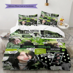 Billie Eilish'i mustriga voodipesu, Tekikomplekt Tekikate Padjap&uuml;&uuml;r Kodu S&uuml;nnip&auml;evakingitus (1 * tekikott + 2 * padjap&uuml;&uuml;ri, ilma s&uuml;damikuta) 135x200cm gray