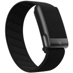 Whoop 5.0 Asendusrihm, Nailonist Kootud Elastne Spordirihm Metallist Logoga EKG ja Fitnessi J&auml;lgimiseks black