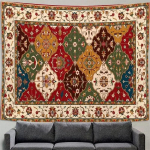 P&auml;rsia vaip Seinale riputatav Rannatekk Madrats Ps&uuml;hhedeelne Boheemlaslik Joogamatt Mandala vaip 100x150cm brown