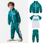 3 tk/komplekt Laste Korea Filmim&auml;ngu Prindiga Pikkade Varrukate Jakk T-s&auml;rk P&uuml;ksid Komplekt Poistele T&uuml;drukutele Laste Halloweeni Cosplay Kost&uuml;&uuml;m 170 blue