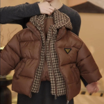 Talvine T&uuml;drukute Jakk Patchwork Paks Soe Kapuutsiga T&otilde;mblukuga Joped 1 2 3 4 5 6 8 Aastastele Poistele Mood 110 brown