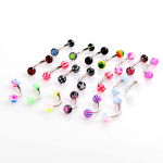 20tk bola Multicolor Barbell curvado cejas anillos bares Cool Piercing Tragus mitmev&auml;rviline