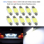 10 tk Festoon 36mm C5W COB LED valge interj&ouml;&ouml;ri SMD pirn auto valgusallikas 36mm