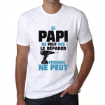 ULTRABASIC &ndash; Si Papi Ne Peut Pas Le Repairer Personne Ne Peut Unisex Noir T-s&auml;rk XS valge suitsuv&auml;rv