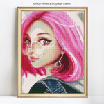 5D DIY teemantmosaiik portree roosa t&uuml;druku t&auml;is&uuml;mmargune tikandid kivist pilt 20X30