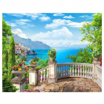 Teemanttikandid Mere&auml;&auml;rne Teemantmaal Maastiku Maja &uuml;mmargune puurimine Rhinestone kodukaunistus 20X30CM