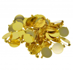 50pcs DIY  Brooch Lapel 25mm Safety Pin 20mm round blank pad base Golden 20mm kuldne
