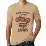 Meeste Vintage T-s&auml;rk Graafilise Tr&uuml;kiga T-s&auml;rk Easy Rider Alates 1955 Liiv XS sidruni besee v&auml;rv