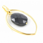 Les Tr&eacute;sors De Lily [H2618] - Pendentif Plaqu&eacute; Or 'Linda' noir - 35x18 mm must