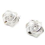 Les Tr&eacute;sors De Lily [I4026] - Boucles Argent 'C&acirc;lin' Blanc argent&eacute; (rhodi&eacute;) - 9x9 mm (fleur) valge