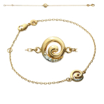 Les Tr&eacute;sors De Lily [K3388] - Bracelet Plaqu&eacute; or 'D&eacute;esse' blanc dor&eacute; - 8 mm kuld