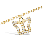 Les Tr&eacute;sors De Lily [K9111] - kullatud jalav&otilde;ru  Butterfly  valge kuld - 10x8 mm kuld