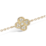 Les Tr&eacute;sors De Lily [L4584] - Bracelet Plaqu&eacute; or 'Flora' blanc dor&eacute; - 9x9 mm kuld