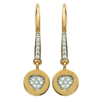 Les Tr&eacute;sors De Lily [L4695] - kullatud k&otilde;rvar&otilde;ngad 'Love' valgest kullast - 26x8 mm kuld